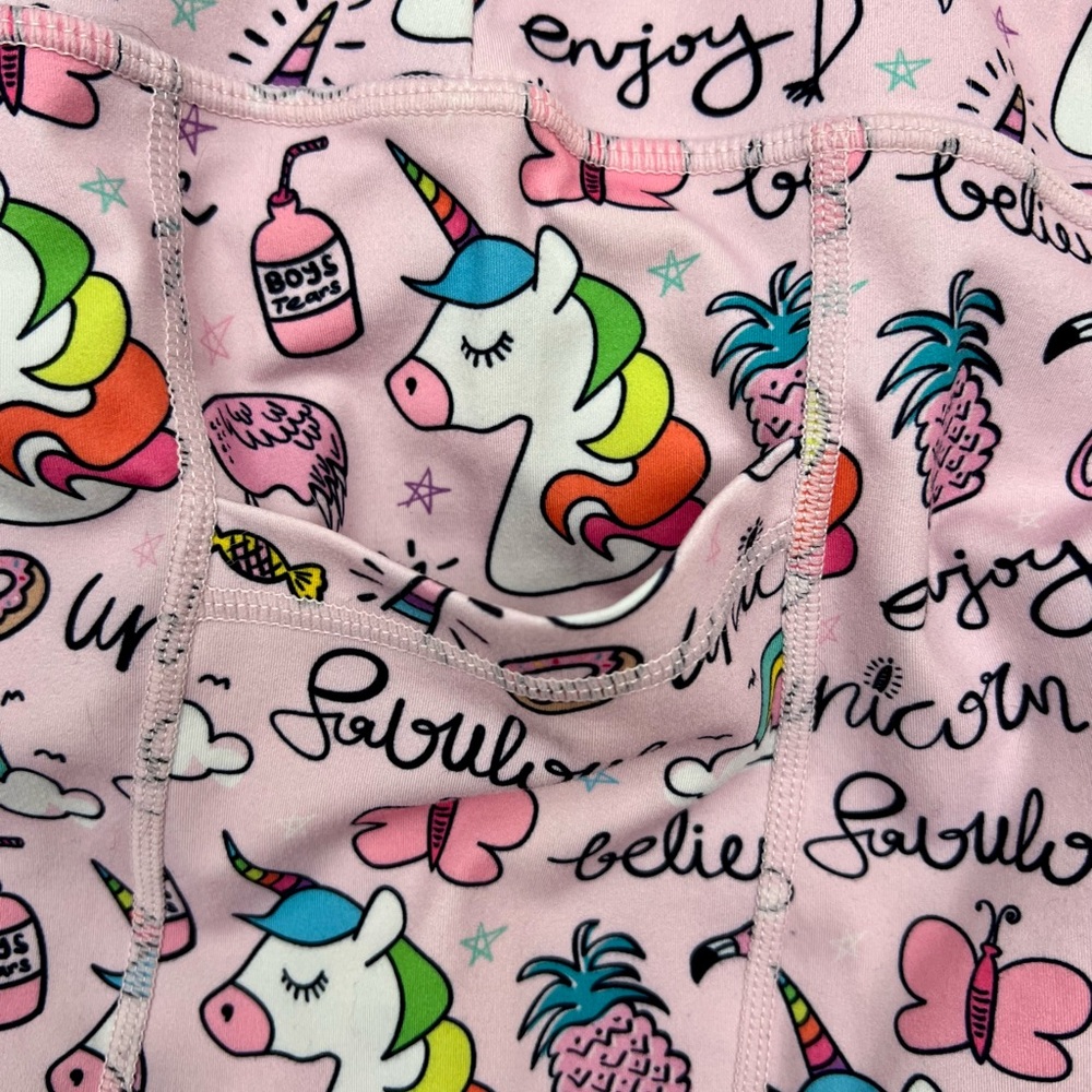 Constantly Varied Gear Pink Unicorn & Rainbow Athletic Shorts - Picture 4 of 4